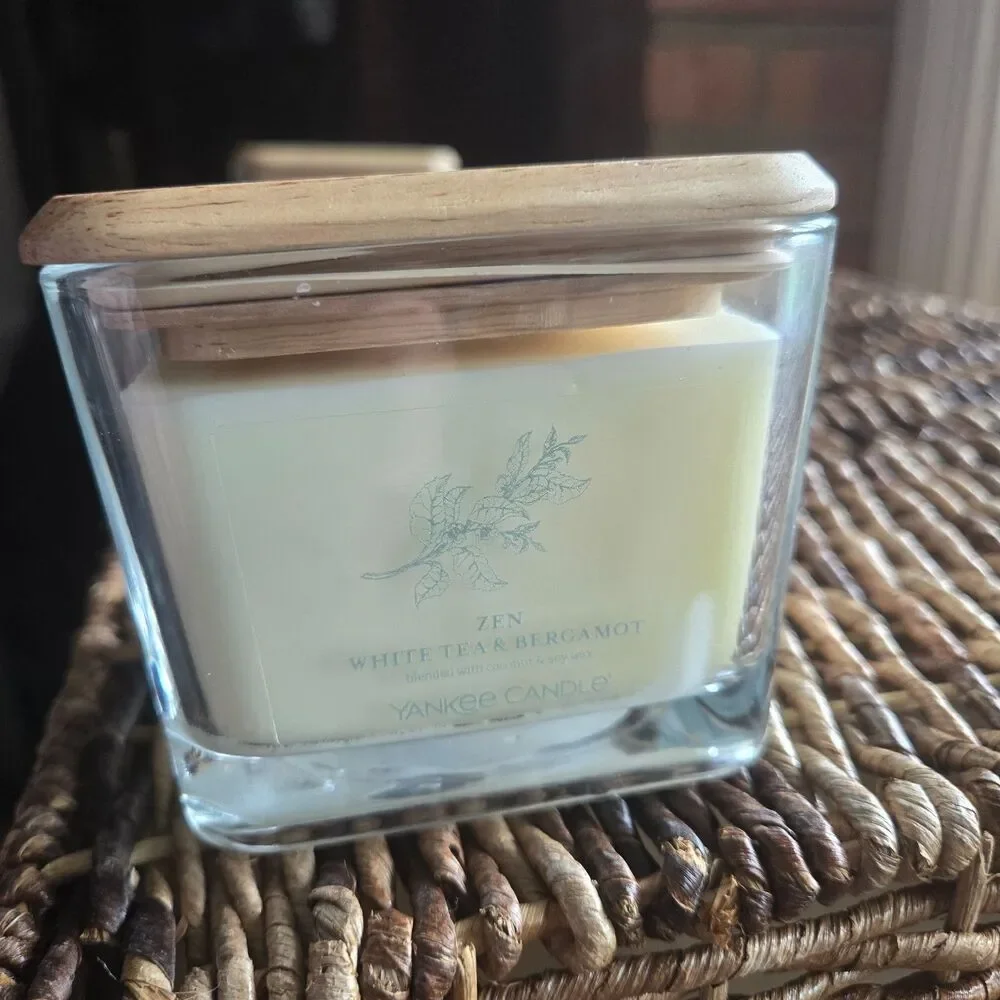 Yankee Candle Well Living Square Jar Wood Lid You Choose the Scent You Want